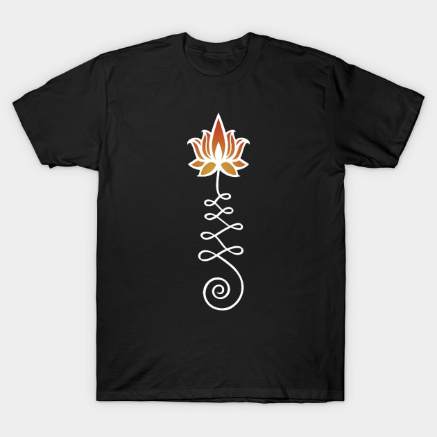 White Lotus Flower Unalome T-Shirt by Heartsake